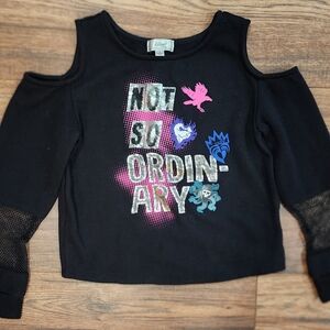 Disney Descendants D Signed Girl's Graphic Long Sleeve Sweatshirt Black Small S